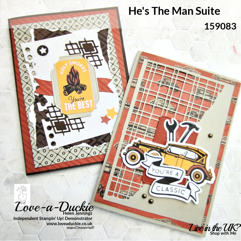 Quick & easy men's cards using the He's the Man Suite from Stampin' Up!
