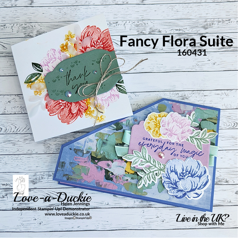 Two floral cards featuring two step stamping and the two tone flora bundle from Stampin' Up!