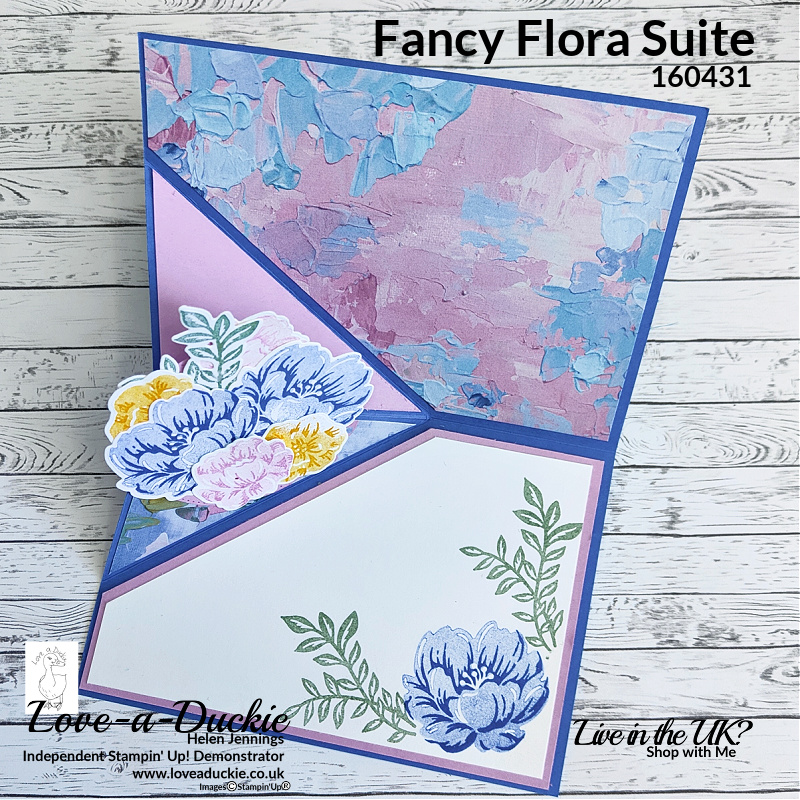A floral pop up element featuring the Fancy Floral Suite from Stampin' Up!