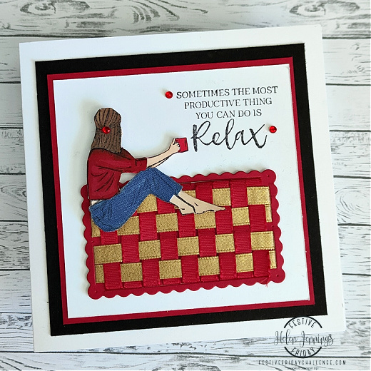 Weaving ribbon along with the In the Moment stamp set from Stampin' Up!