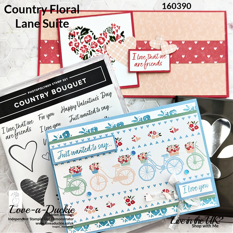 Two love and friendship cards using Stampin' Up's Country Floral lane Suite