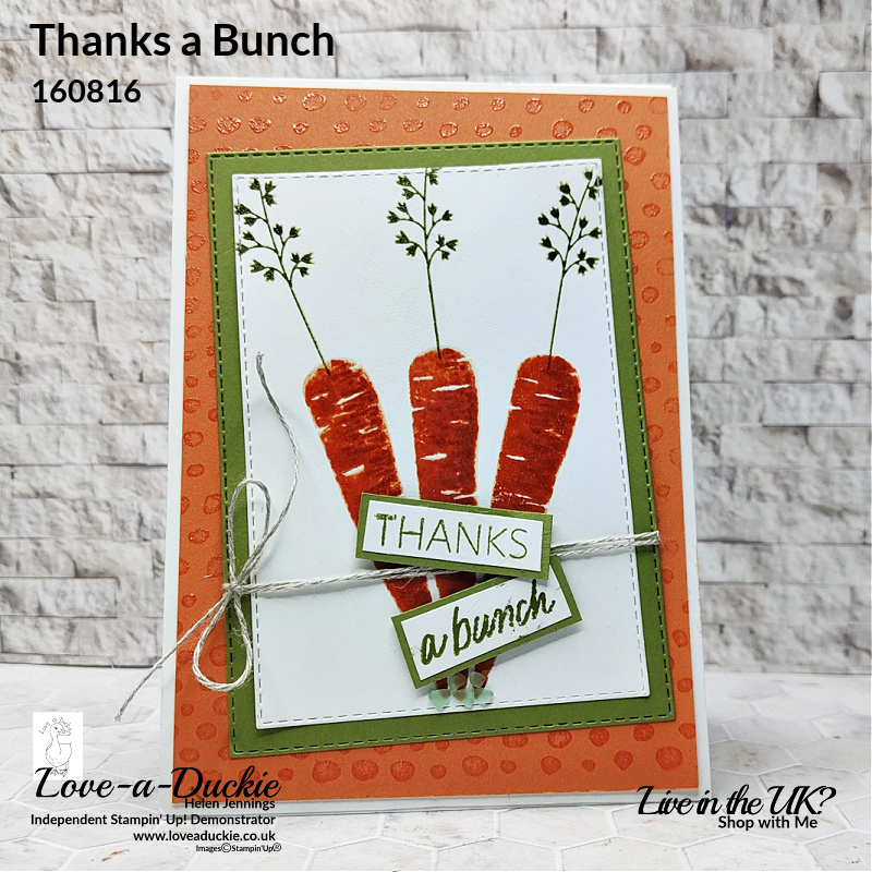 A fun thank you card using Thanks a Bunch stamp set from Stampin' Up[!