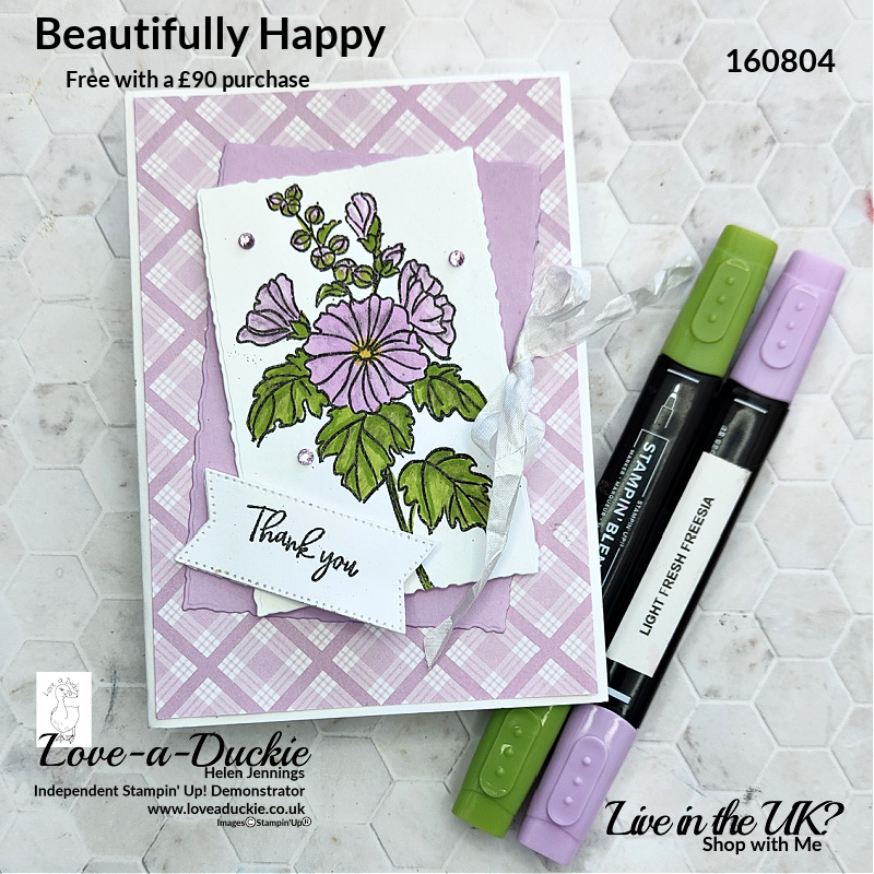 Floral thank You cards coloured with Stampin' Blends.