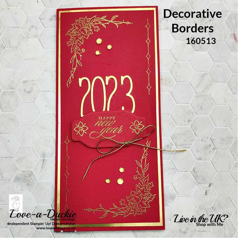 Using Corner and Border Stamps In this New Years card featuring the Decorative borders stamp set from Stampin' Up!