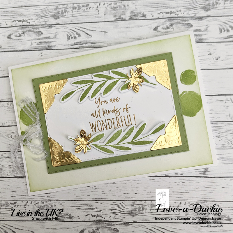 A framed card with die cut fireflies from the Lighting the Way Bundle from Stampin' Up!