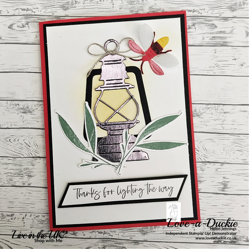A die cut lantern and firefly card using the Lighting the Way bundle from Stampin' Up!