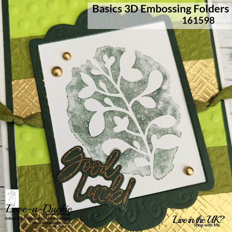 the new 3D embossing folders from Stampin' Up are flowers, hobnail-glass dots and crosshatch.