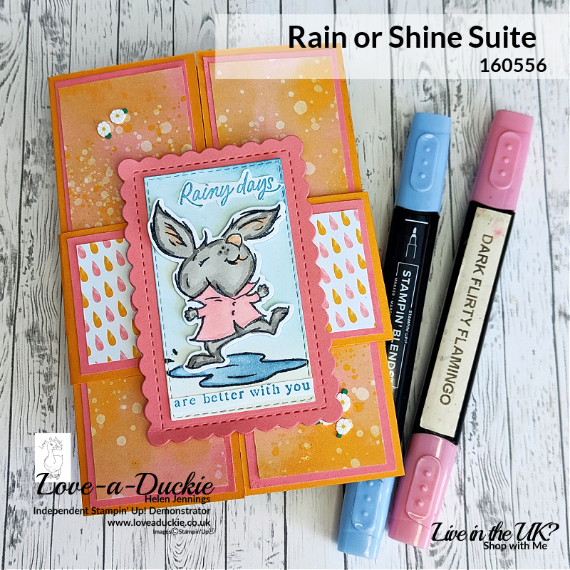 a fun gatefold card using the Playing in the Rain bundle from Stampin' Up!
