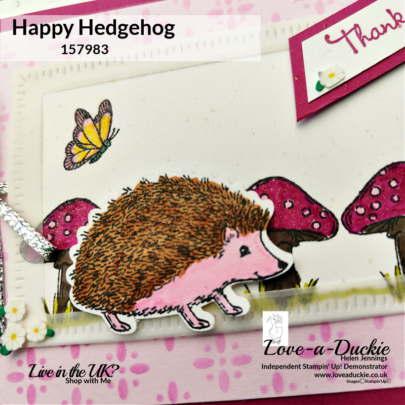 Adding wink of stella to the Happy Hedgehog stamp from Stampin' Up! for more sparkle