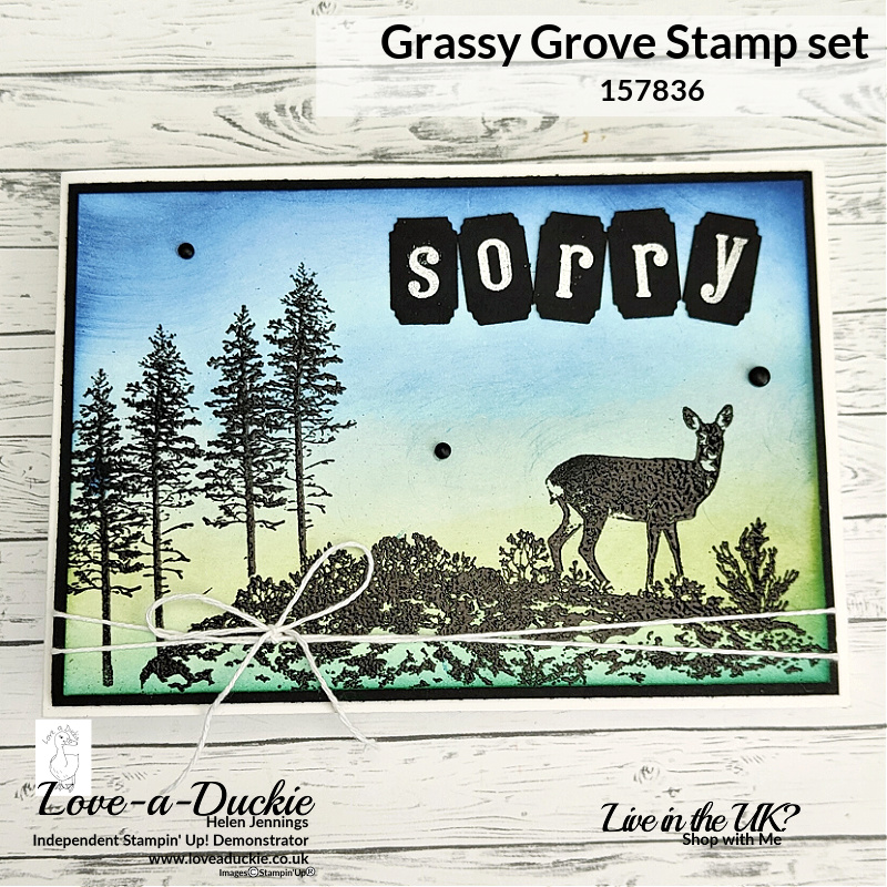 A project using Stampin' Up's Grassy Grove stamp set to illustrate using Silhouette Images on Cards 