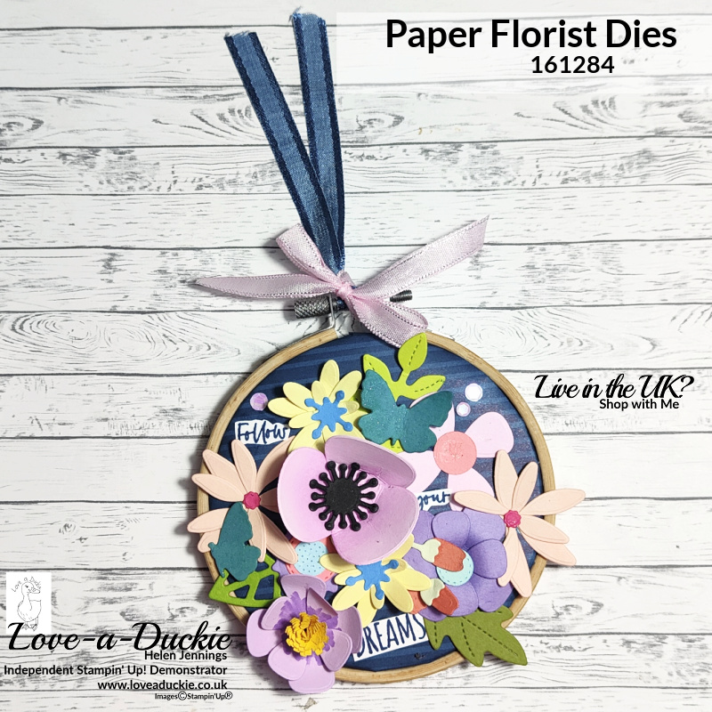A pretty home decor piece created with Stampin' Up's Paper Florist Dies.