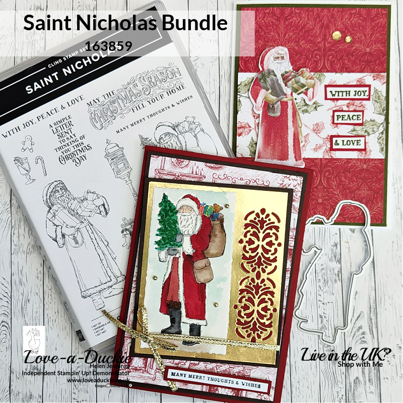 Creating a Traditional Christmas Card using the St Nicholas stamp and die bundle from Stampin' Up!