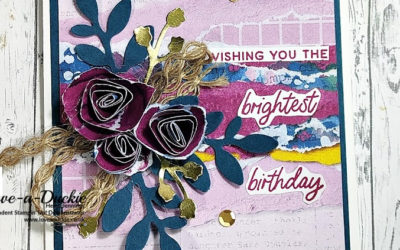 Using Torn Paper Flowers on a Card