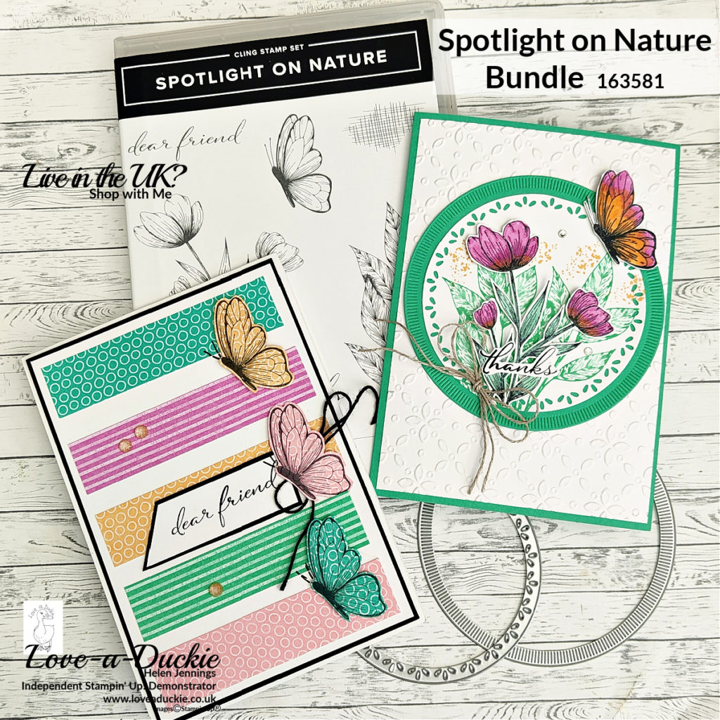 Two cards using new In Colors and the Spotlight i=on Nature bundle from Stampin' Up!