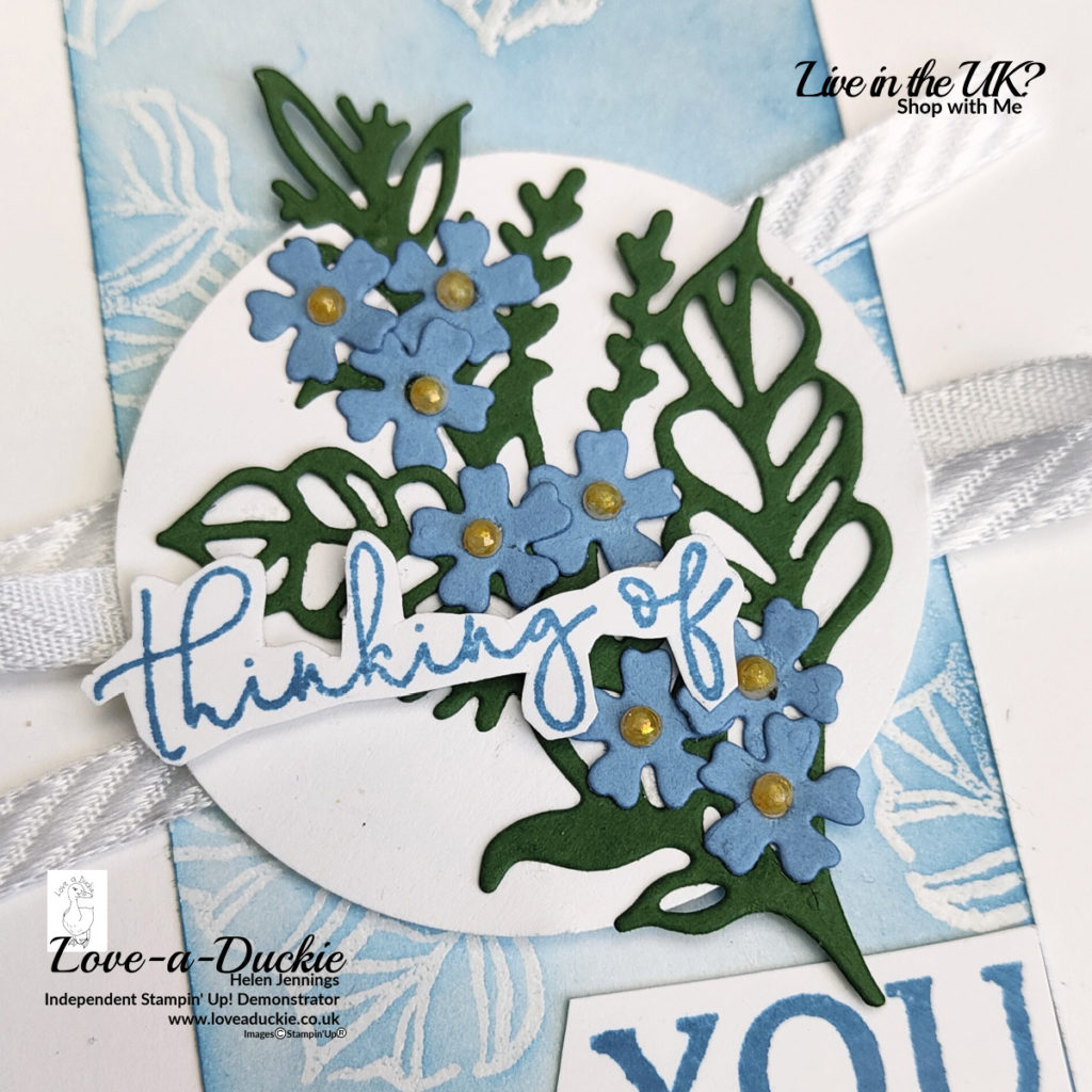 creating an emboss resist background for this thinking of you card