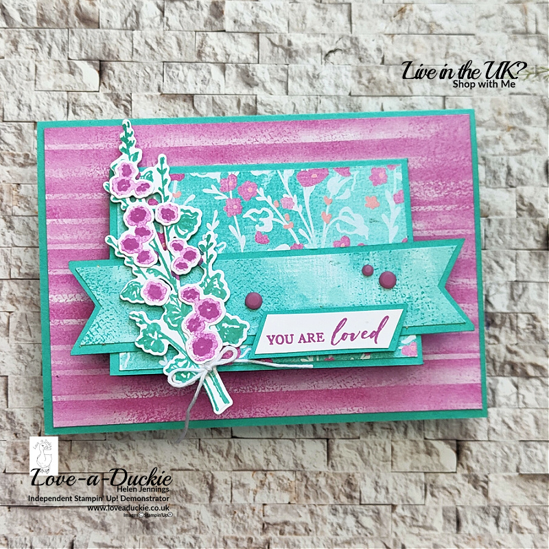 A card on a card created using products from Stampin' Up's Unbounded Love Suite.