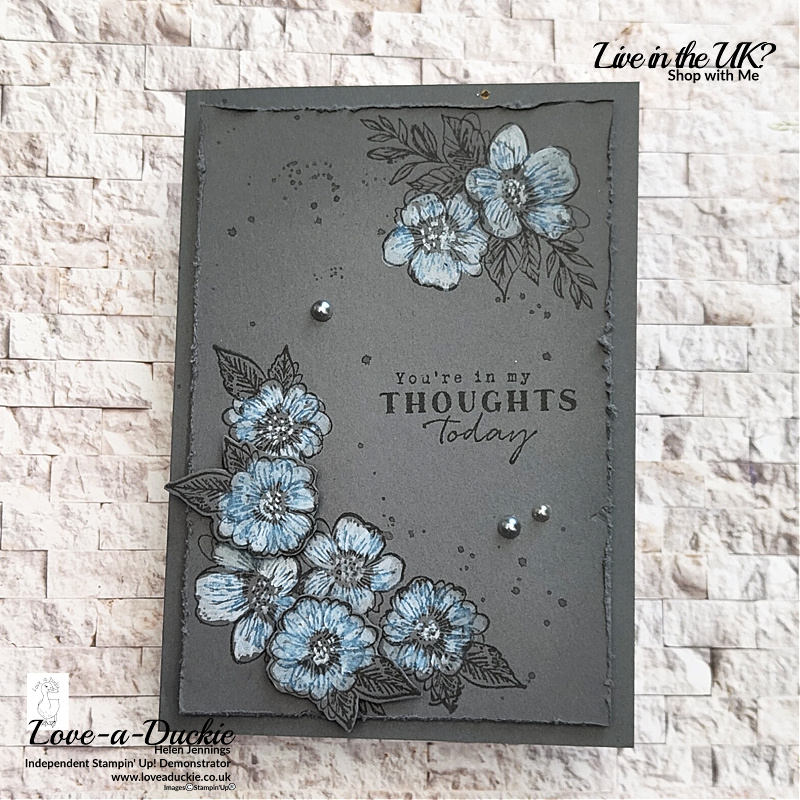 A whitewash and grey card using the Thoughtful Expressions stamp set from Stampin' Up!