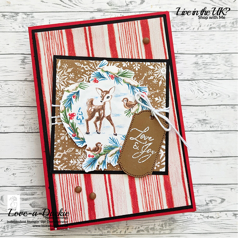 A Christmas Card Using Layered Patterned Paper and featuring the Sentimental Christmas designer series paper from Stampin' Up!