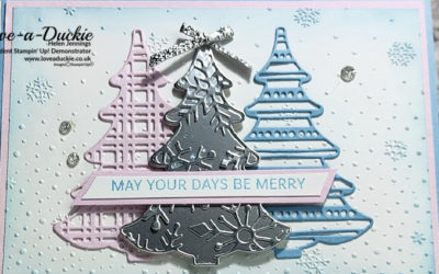 Pink, Blue & Silver Christmas Card