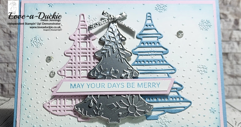 Pink, Blue & Silver Christmas Card