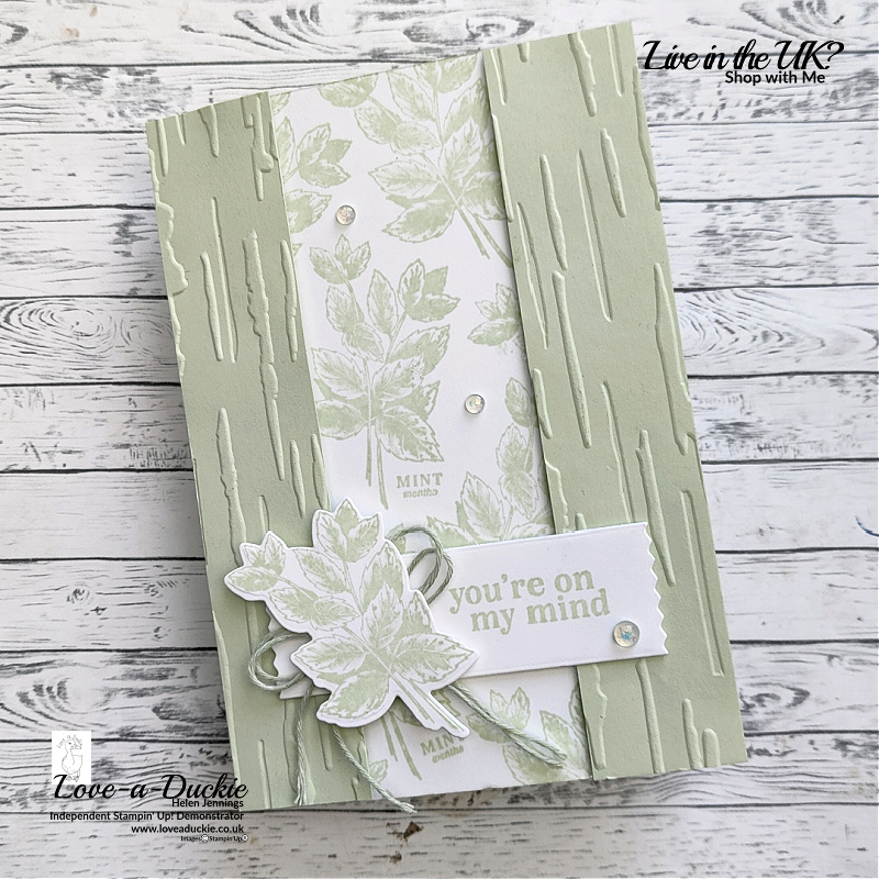 A ,monochromatic card using Soft Sea Foam and the Grow with Love Bundle from Stampin' Up!