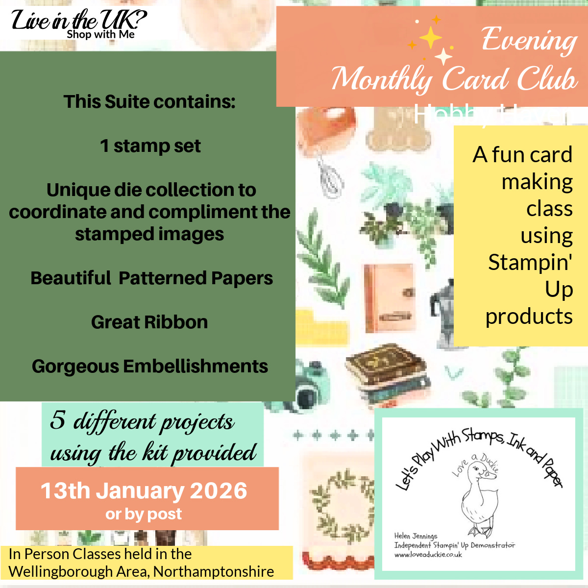 Evening Monthly Card Club Using the Hobby Haven Suite