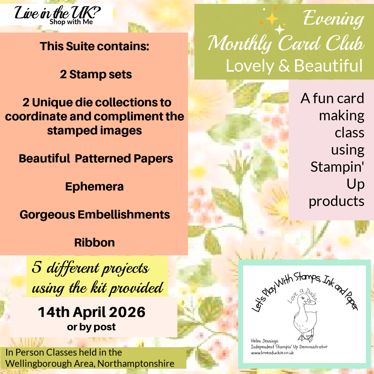 Evening Monthly Card Club Using the Lovely & Beautiful Suite