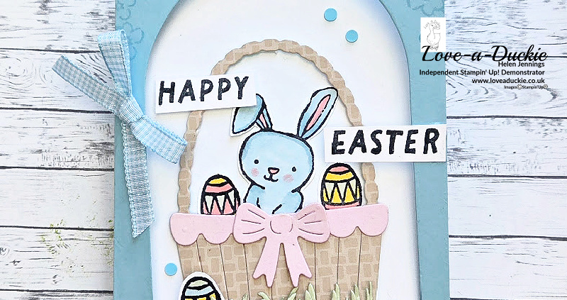 Cute Handmade Easter Bunny Basket Card with an Aperture Design
